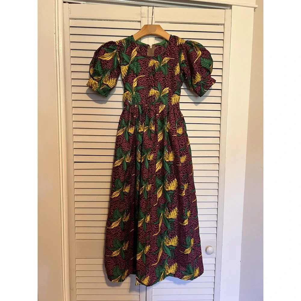 NIGERIAN AFRICAN Kids Girls Dress Size 8 Handmade Maxi Short Sleeve Aline Pink